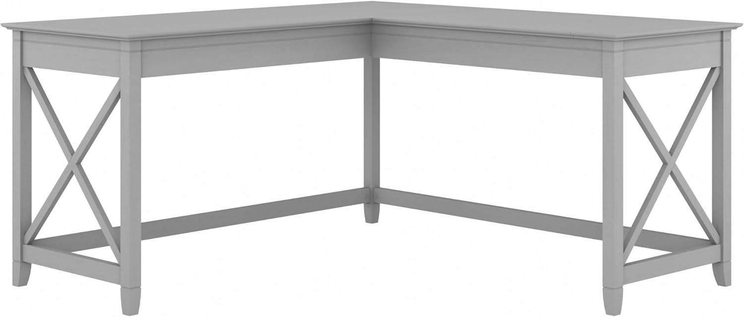 Bush Furniture Key West 60W Modern Farmhouse L Shaped Desk in Reclaimed Pine, 60-Inch Corner Computer Table for Home Office Workspace
