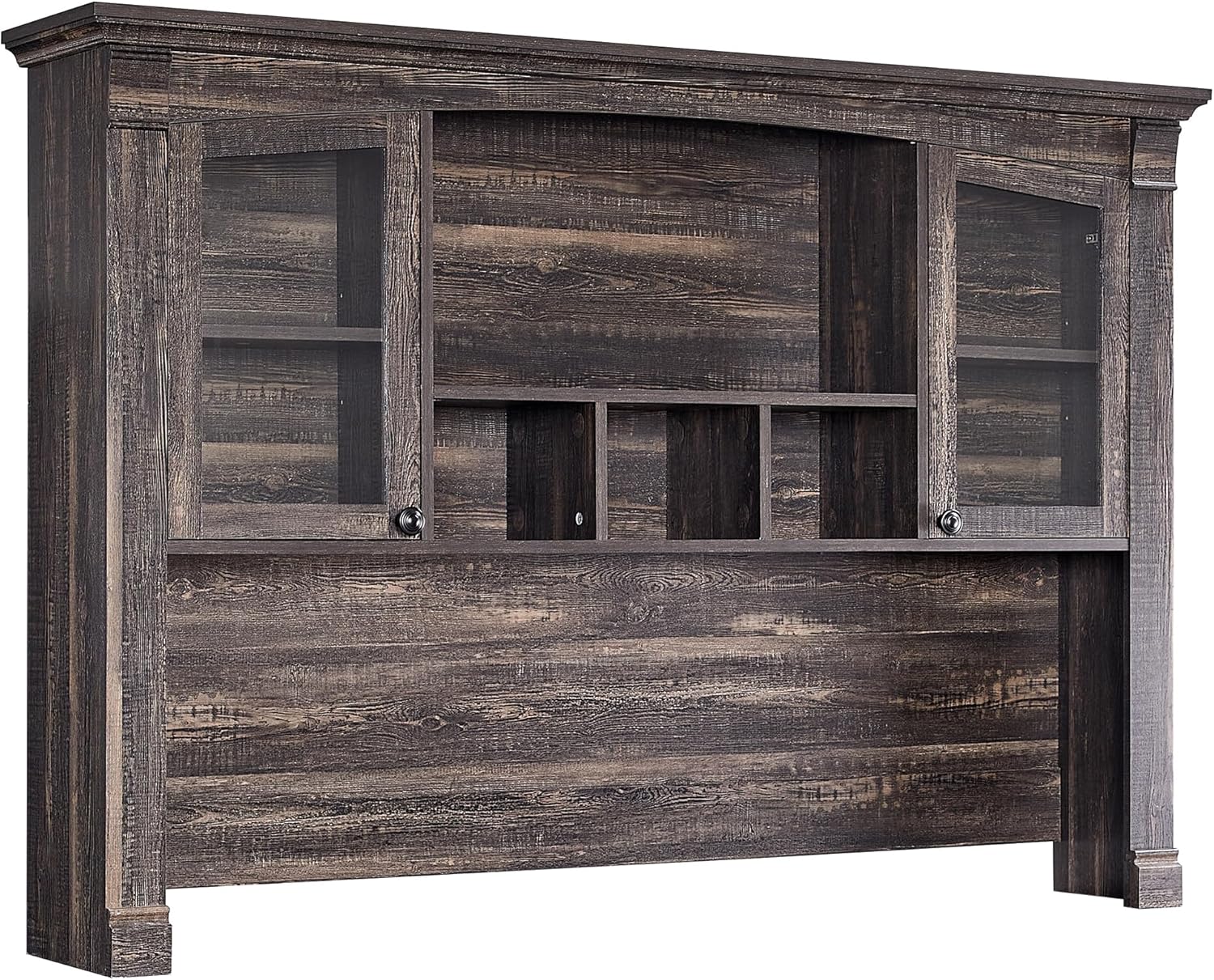 OKD 60" Executive Desk with Drawers, Farmhouse Home Office Desk with Charging Station, Keyboard Tray, File Cabinet Storage, Wood Computer Desk for Work and Study, Reclaimed Barnwood